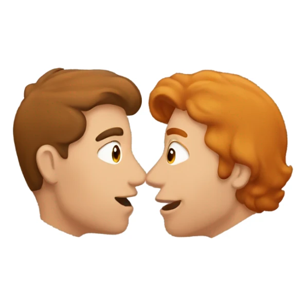 Brunette Man Kissing ginger man sticker
