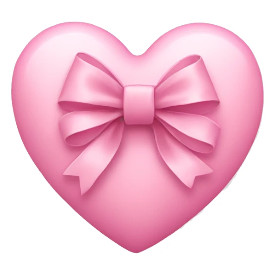 baby pink heart with a bow  sticker