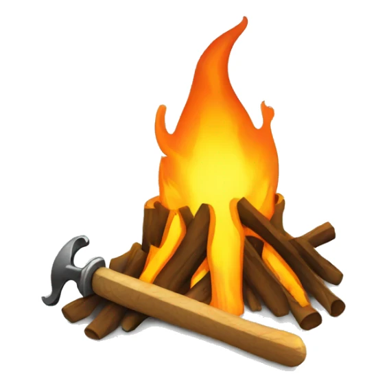  bonfire with a sword coming out of the flames sticker