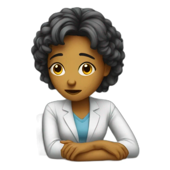 sad you are working at a desk women sticker