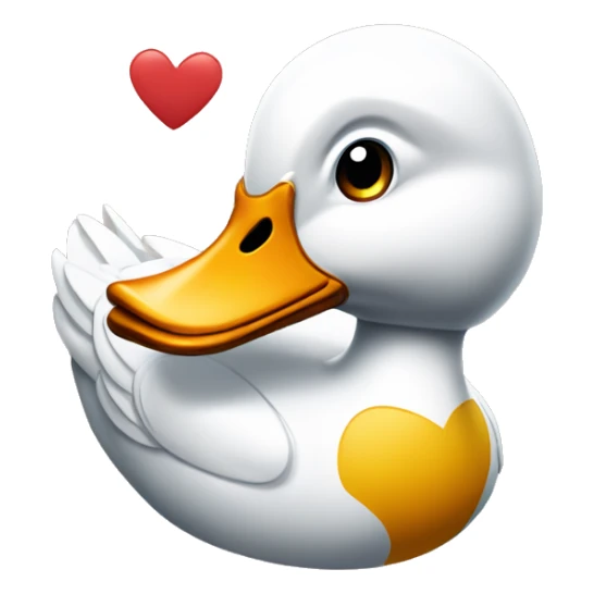 Un canard qui tien un coeur  sticker