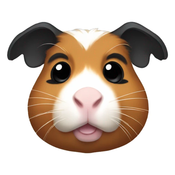 Guinea pig with black Head and brown ear and black ear sticker