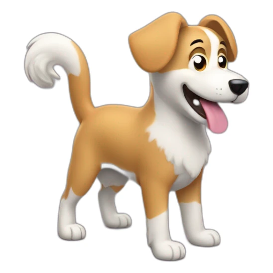 the dog's tail in 3D-style sticker