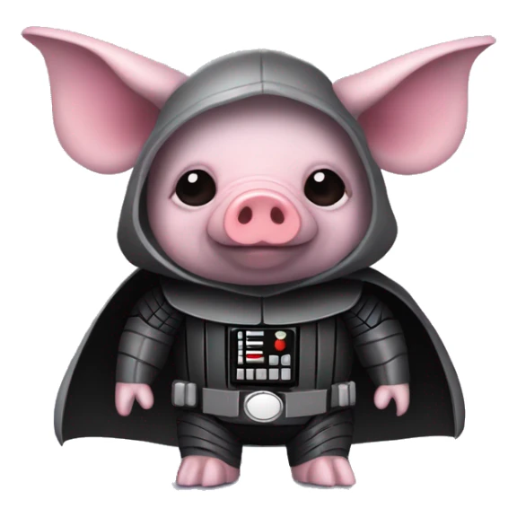 Lavender gray Pig darth Vader face armadillo darth Vader fanned tail feathered tail pig armadillo darth Vader face sticker