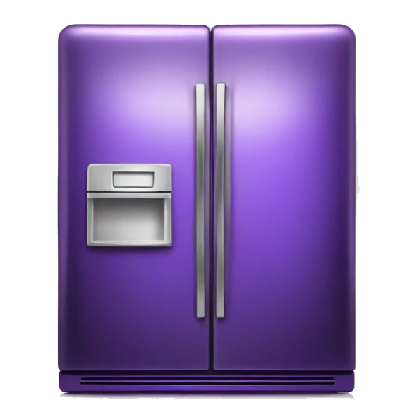 Realistic Metallic royal purple fridge isolated.  sticker