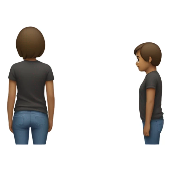 Person from the side with a bump on their back sticker