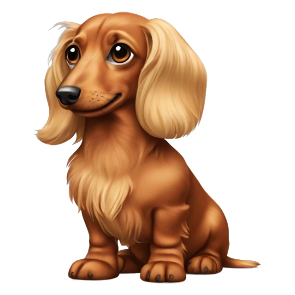 Fullbody Longhair piepald dachshund sticker