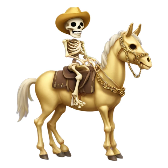 proud Golden skeleton riding donkey sticker