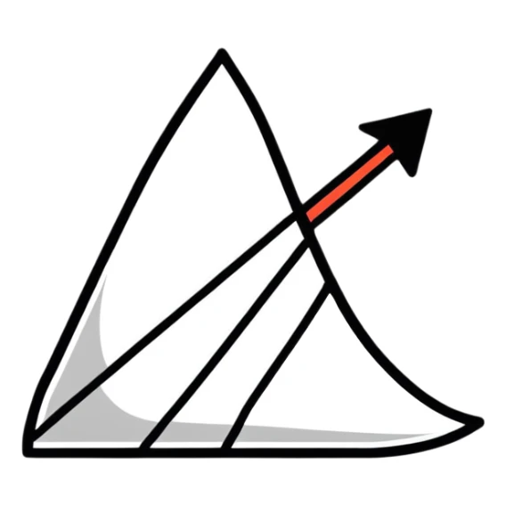 Colorful downward pointing arrow sticker sticker