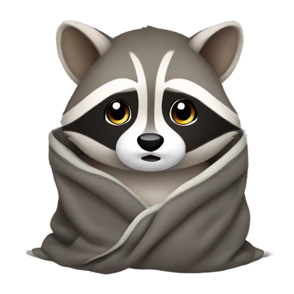 Cute raccoon in blanket sticker
