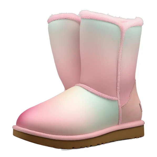 Pastel gradient pink hue platform short Ugg boots sticker