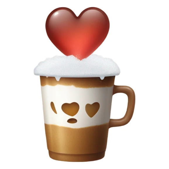 salting a heart over a cup of iced americano sticker