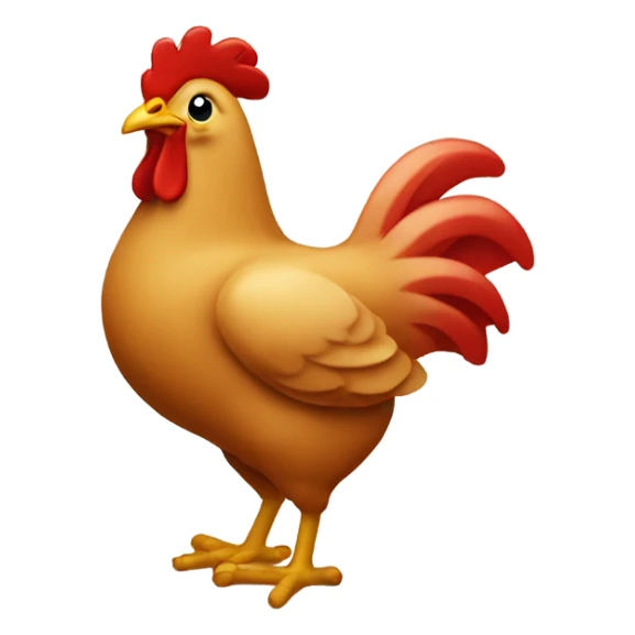 Cursive Red Letter C with the shape of a chicken sticker