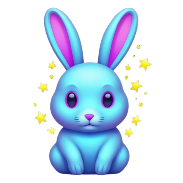 neon rabbit made of starlight sticker