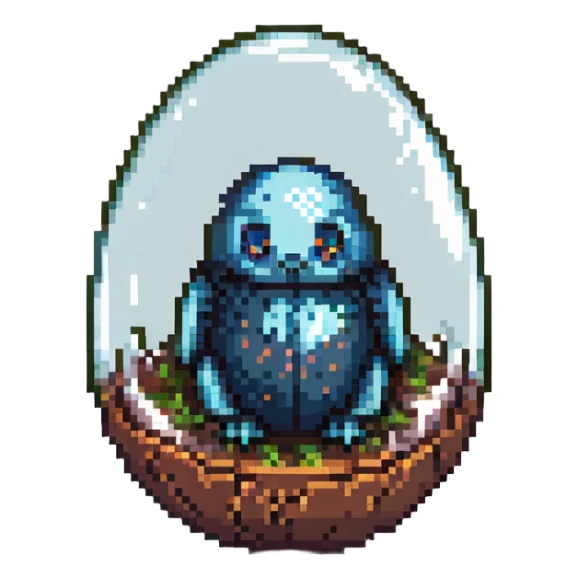 cranial, eye, MRI, SCAN, egg, embryonic, inside of glass egg, dark creature, eerie, otherworldly, crystal egg, tiny embryo. fetoid shape sticker