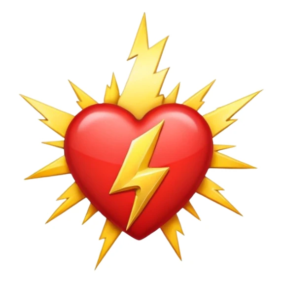 Heart with 13 point lightning bolt in the middle sticker