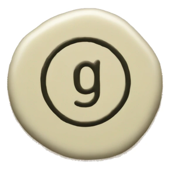 Stamped wax circle with a G letter sticker