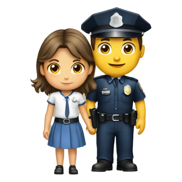 Policia con una niña sticker