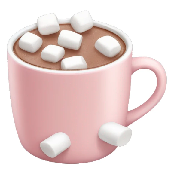 Light Pink mug of hot chocolate with marshmallows  sticker