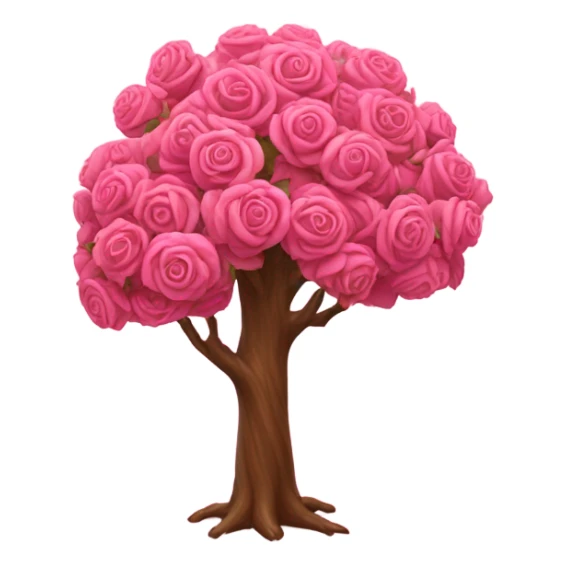 Pink tree made of roses  sticker