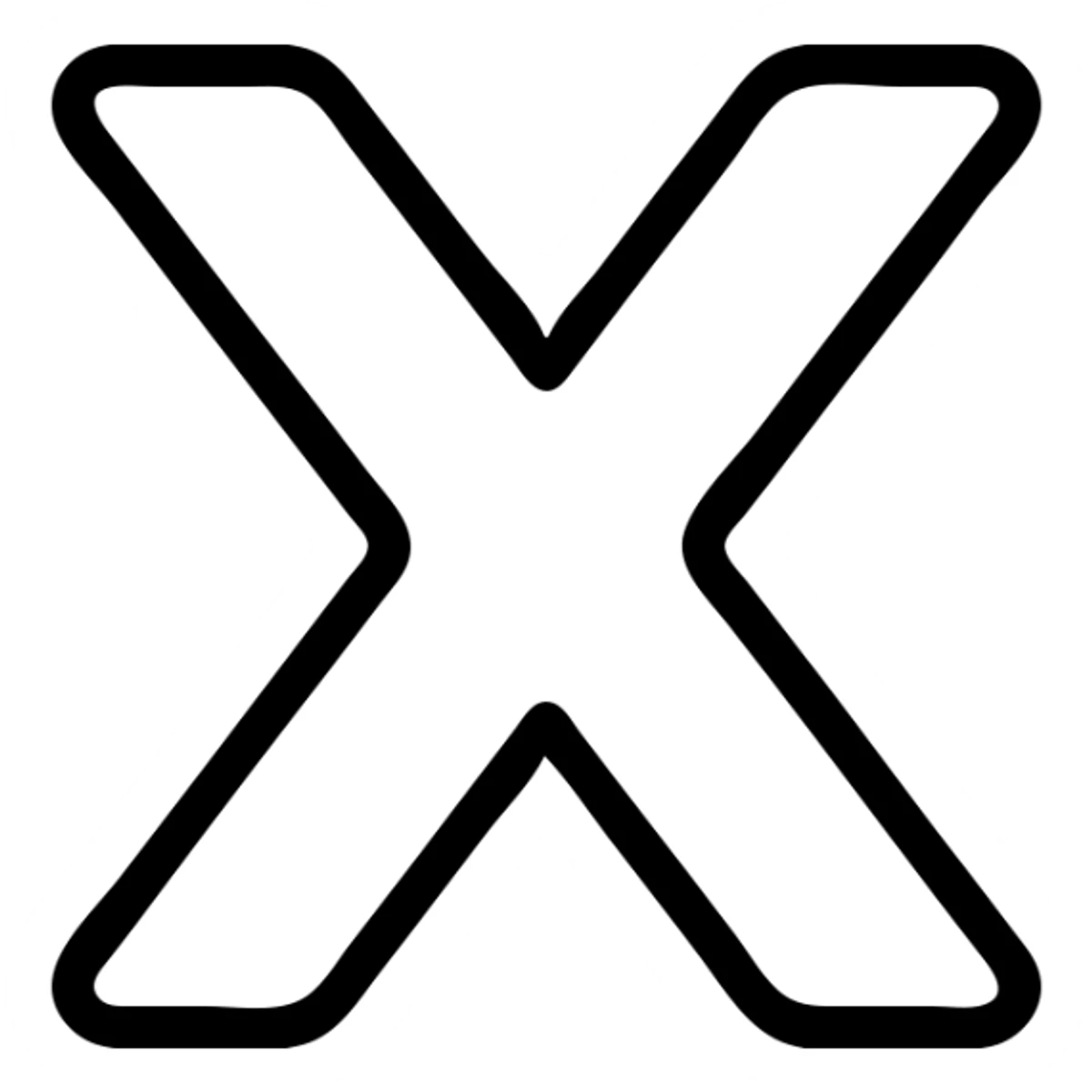 icon of the letter X, modern style, simple, no background sticker