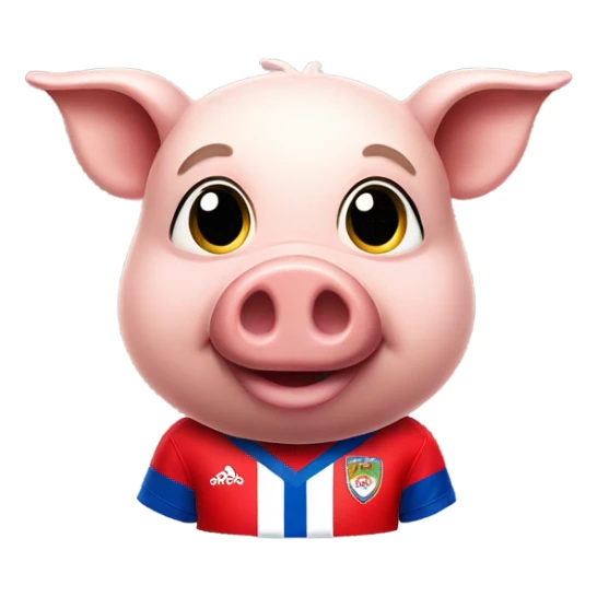 pig with Costa Rica jersey soccer’s team sticker