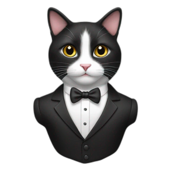 tuxedo cat, in a suit and tie sticker