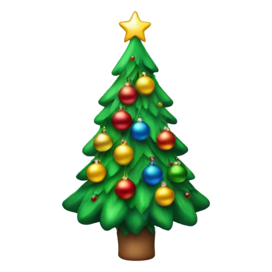 Christmas tree with colorful ornaments sticker