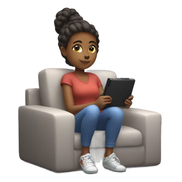 Relaxed girl playing nintendo switch sticker