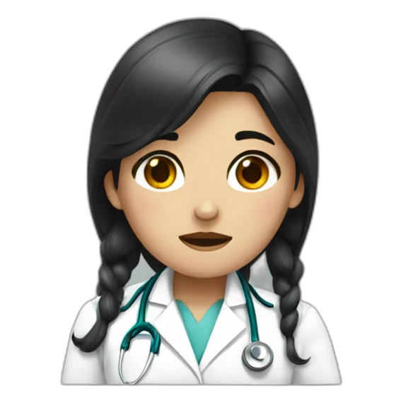 doctor girl with dark hair crying tears sticker