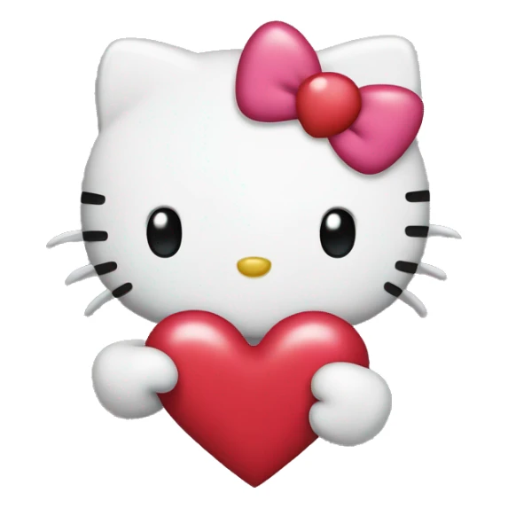 hello kitty with heart sticker