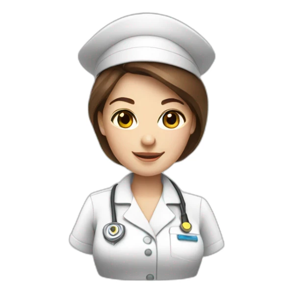 Cruise ship nurse girl with brown hair sticker