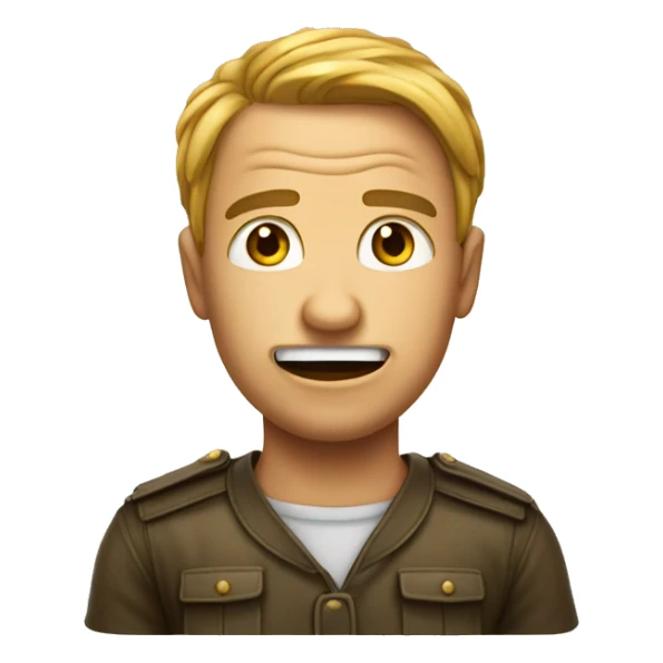 Emoji qui rigole avec un point d'interrogation sur sa tete sticker