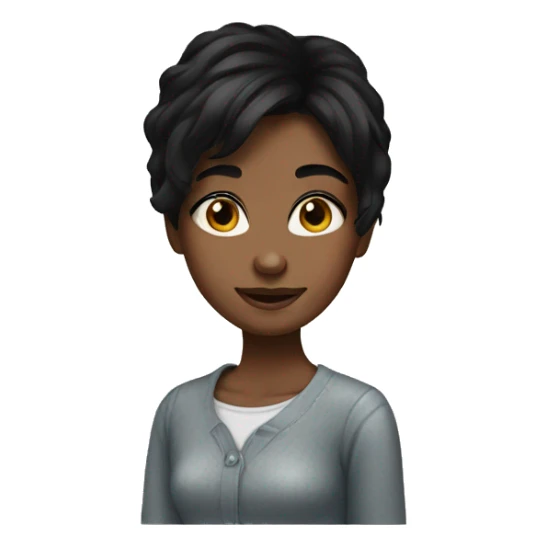 black haired girl portrait sticker