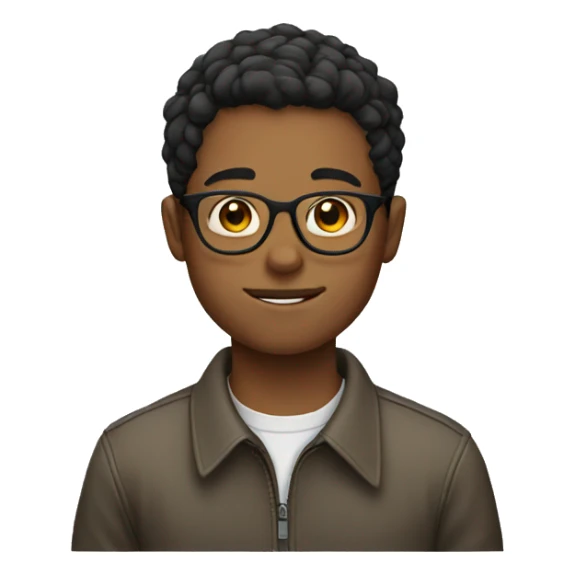 Boy with short hair and glasses sticker