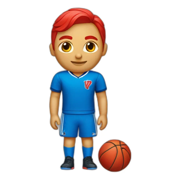 Playera de rojo y. Azul un traje de jugador  sticker