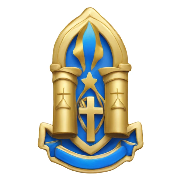 Badge of prayer, gold and blue  sticker
