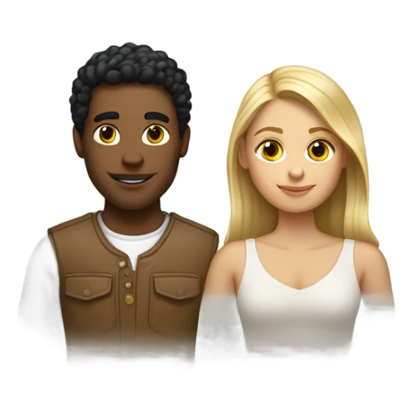 Puerto Rican girl and White boy couple  sticker