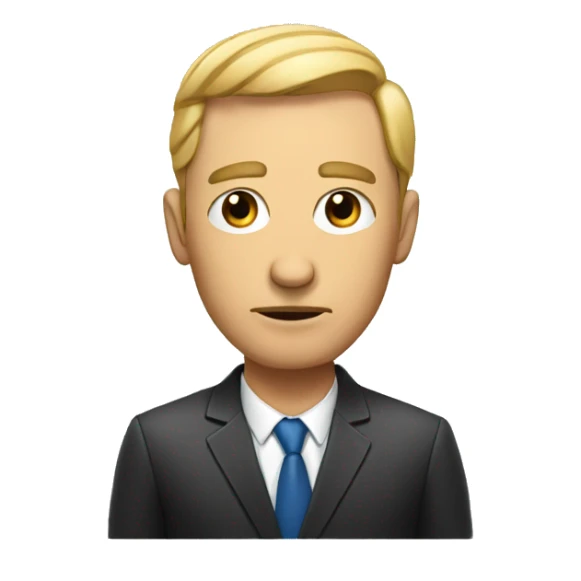 politician man with interrogation point sticker