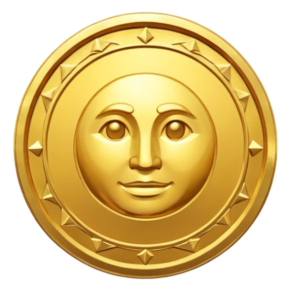 Golden Coin Magic Fantasy Low Poly sticker
