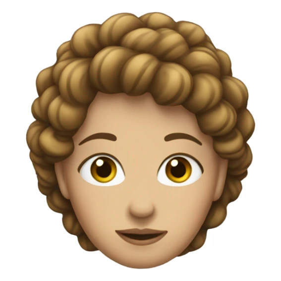 femme cheveux châtains, ondulés, attachés avec les yeux bleus sticker