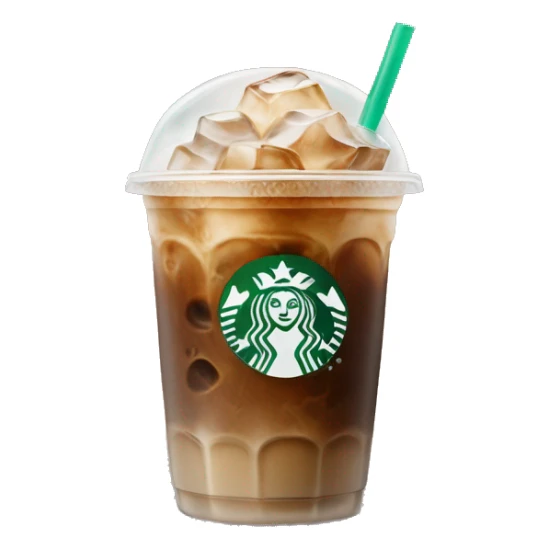 Starbuck ice coffee with ice cubes sticker