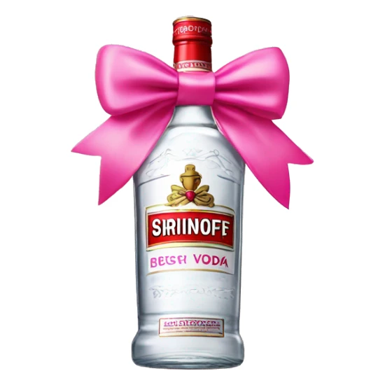 smirnoff vodka bottle with pink bow on it sticker