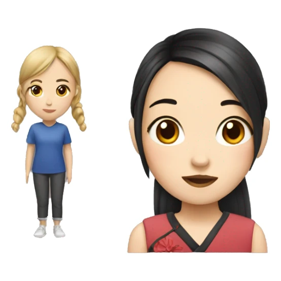 girl with chinese sticker