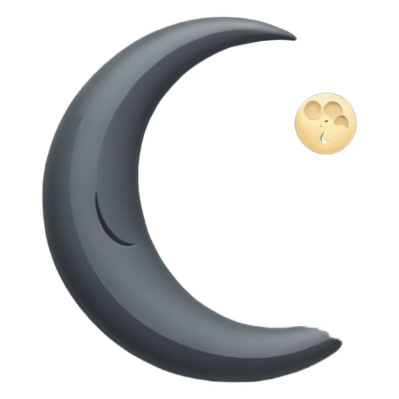 
iOS style emoji, minimal crescent, dark fantasy moon, flat sticker