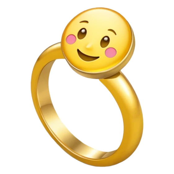 plain gold ring, no stone, emoji style sticker