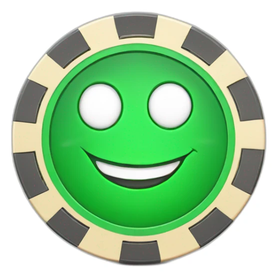 Mascot casino chip , green and smile  sticker