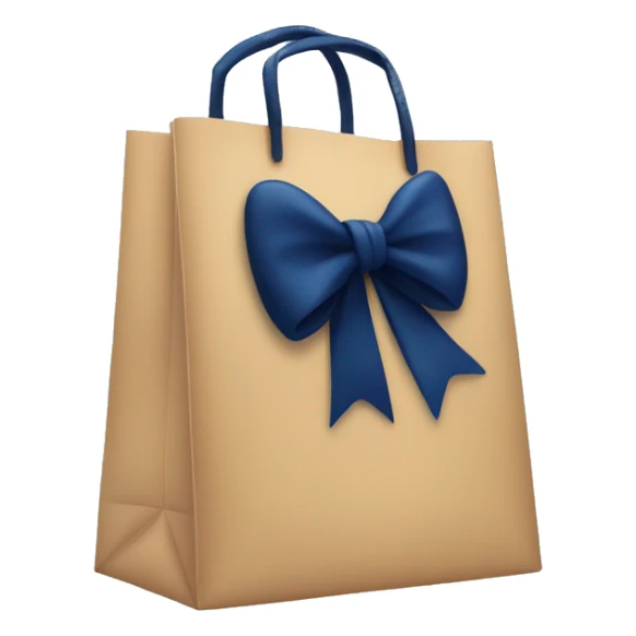 Store Shopping bag with a navy blue bow on it sticker