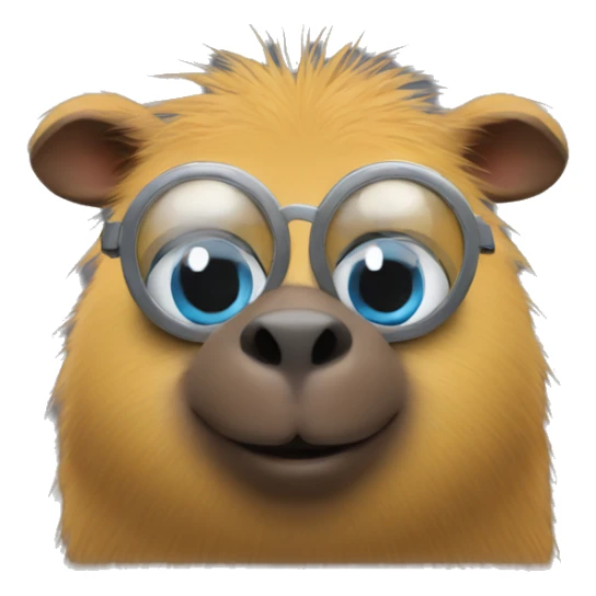 Minion with blue eyes and capybara sticker