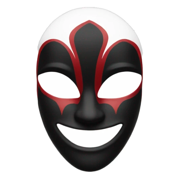 mask jester red black and white sticker
